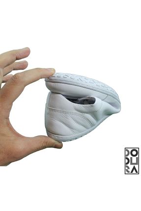 کفش اسنیکر سفید زنانه چرم اصل Dodura - کد 816204381