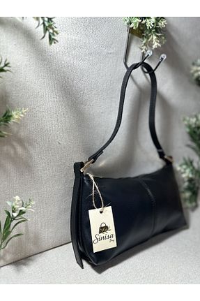 کیف دوشی مشکی زنانه چرم خالص SİNİSA BAG - کد 929706305