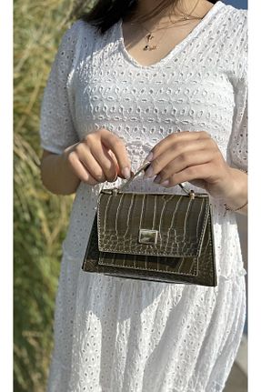 کیف دوشی سبز زنانه چرم مصنوعی SİNİSA BAG - کد 929729277