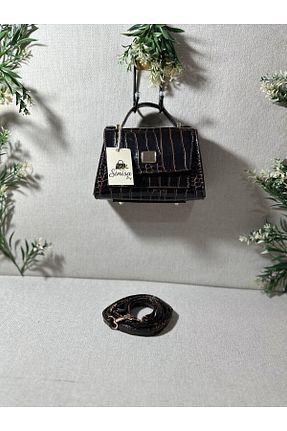 کیف دوشی قهوه ای زنانه چرم مصنوعی SİNİSA BAG - کد 929728943