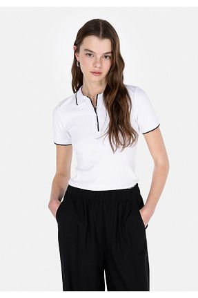 تیشرت سفید زنانه اسلیم فیت Colin’s - کد 934792250