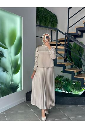 ست بالاتنه و پائین تنه بژ زنانه پلی استر Armine - کد 934794529