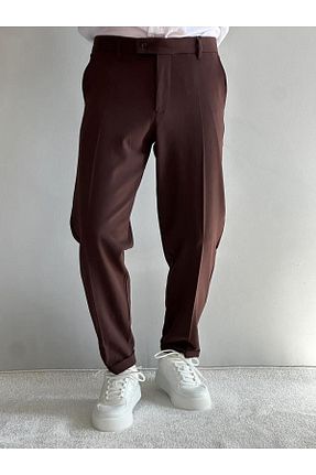 شلوار قهوه ای مردانه پاچه دوبل MENOFOURSWEAR - کد 902776359