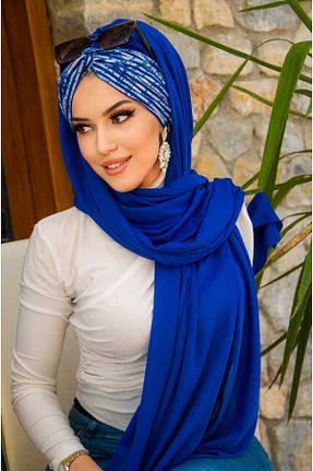 شال سرمه ای زنانه پنبه پلی استر Aişe Tesettür - کد 815616662