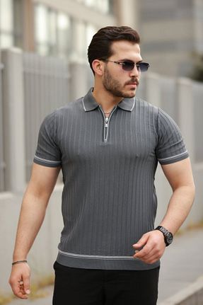 تیشرت طوسی مردانه یقه پولو Kokosh moda - کد 935608209