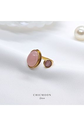 انگشتر استیل (فولاد) طلائی زنانه استیل (فولاد) CHICMOON STORE - کد 934837302