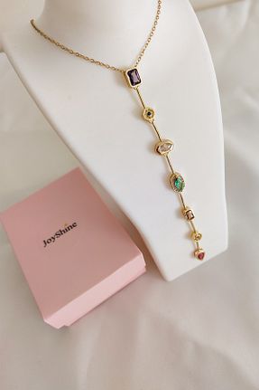 گردنبند استیل ( فولاد ) زرد زنانه استیل ضد زنگ JoyShine - کد 927345305