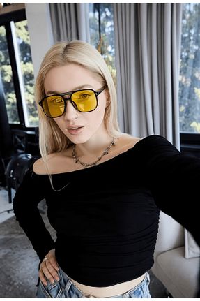 عینک آفتابی زرد زنانه 50 BAPPİR - کد 934893081