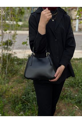 کیف دوشی مشکی زنانه چرم مصنوعی MONA - کد 901632675