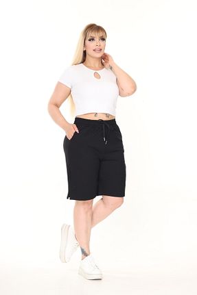 شلوارک و برمودا سایز بزرگ مشکی زنانه فاق بلند Era Lisa - کد 934956845