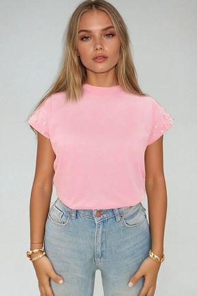 بلوز صورتی زنانه ساده Trend Alaçatı Stili - کد 933172726