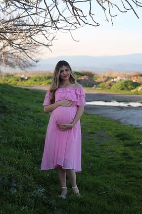 لباس بارداری صورتی زنانه بافتنی Genel Markalar - کد 42042442