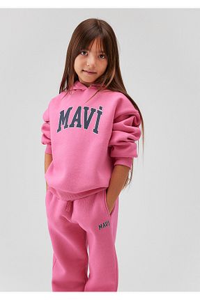 سوئیشرت صورتی بچه گانه چاپی Mavi - کد 649992625