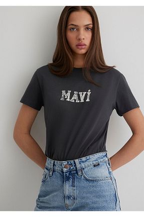 تیشرت طوسی زنانه یقه دوچرخه Mavi - کد 799404827
