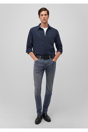 پیراهن سرمه ای مردانه یقه پیراهنی Mavi - کد 870999056
