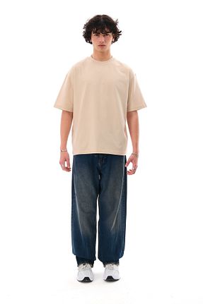 تیشرت بژ زنانه اورسایز THE DAD - کد 935012114