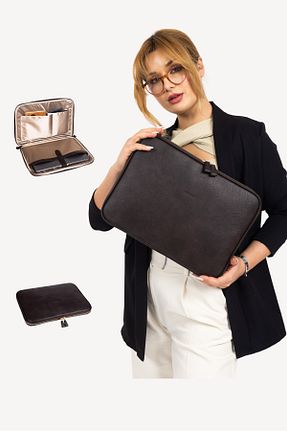 کیف لپ تاپ و مدارک قهوه ای زنانه چرم مصنوعی mussen - کد 903287529