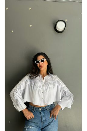 پیراهن سفید زنانه کراپ Butik - کد 935011438