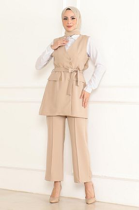 ست بالاتنه و پائین تنه حجاب سفید زنانه رگولار Missvalle - کد 935018749