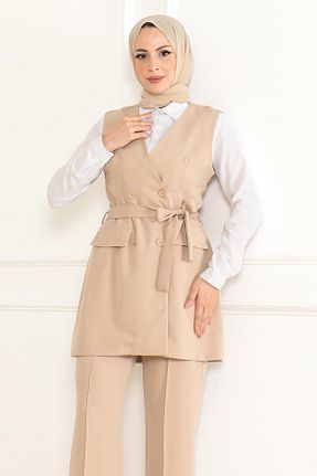 ست بالاتنه و پائین تنه حجاب سفید زنانه رگولار Missvalle - کد 935018749