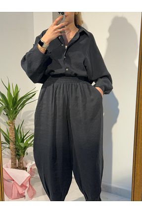 ست بالاتنه و پائین تنه مشکی زنانه بافتنی ZU İSTANBUL - کد 935035099