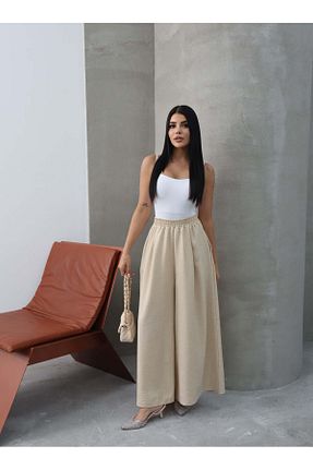 شلوار بژ زنانه بافتنی Hatun Atila - کد 935025268