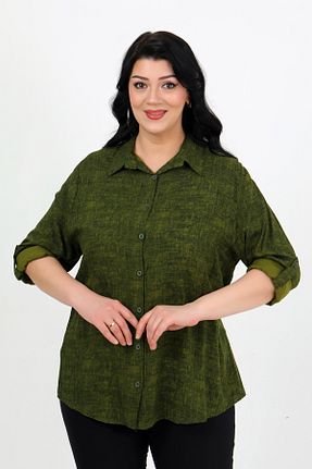 پیراهن سایز بزرگ خاکی زنانه سایز بزرگ By Alba Collection - کد 935039430