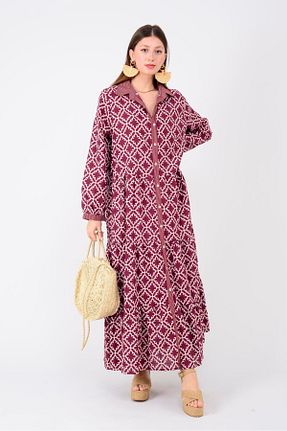 لباس حجاب زرشکی زنانه رگولار Park Moda - کد 935048217
