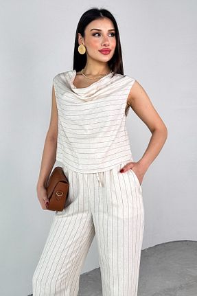 ست بالاتنه و پائین تنه بژ زنانه رگولار Cappmoda - کد 935115061