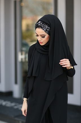 شال مشکی زنانه کرپ Differenza - کد 935058538