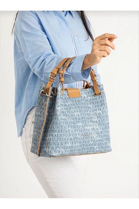 کیف دوشی آبی زنانه چرم مصنوعی Just Polo - کد 794360740