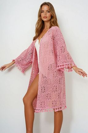 کیمونو و کافتان صورتی زنانه پلی استر VAGGON - کد 935135308