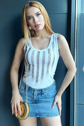 رکابی سفید زنانه پنبه - الاستین RICH GLAM - کد 935162918