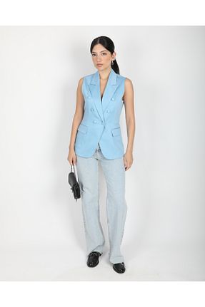 جلیقه آبی زنانه اسلیم DEQ FASHION - کد 935394143