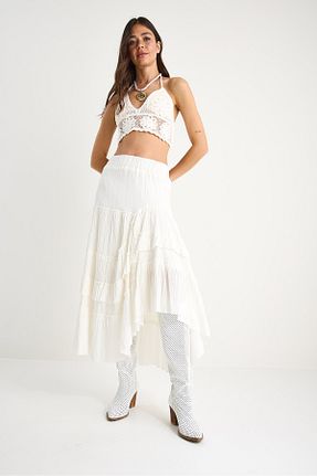 دامن سفید زنانه ساده Bianco Lucci - کد 935440787