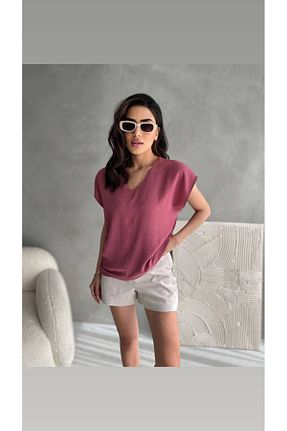 بلوز صورتی زنانه ساده Maison La Femme - کد 935261350
