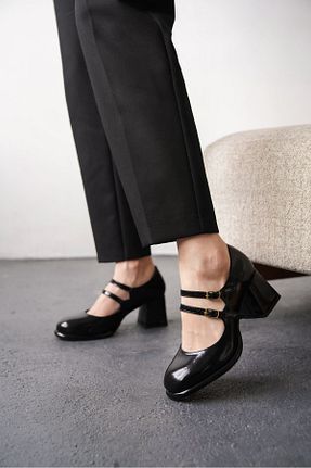 کفش پاشنه بلند کلاسیک مشکی زنانه چرم MODAADAM - کد 935285369