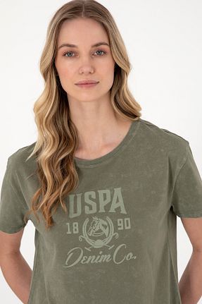 تیشرت سبز زنانه یقه دوچرخه U.S. Polo Assn. - کد 935280046