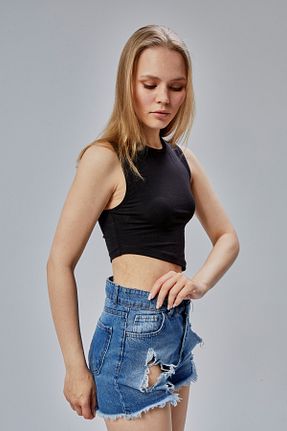 بلوز مشکی زنانه ساده Nineteen Brand - کد 935272598