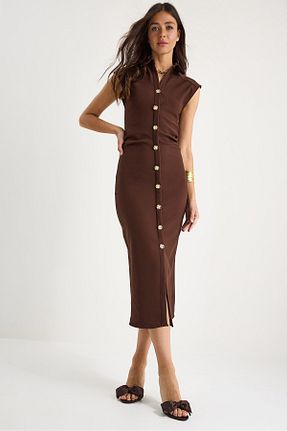 لباس قهوه ای زنانه بافتنی Bianco Lucci - کد 935283490