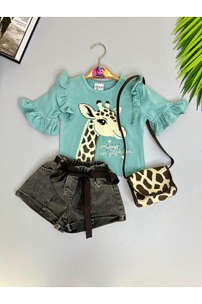 ست بالاتنه و پائین تنه سبز بچه گانه جین mislina kids - کد 928096822