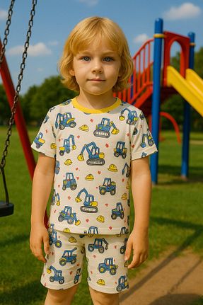 ست بالاتنه و پائین تنه سفید بچه گانه بافتنی Yalçınoğlu Kids - کد 936206870