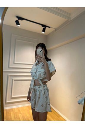 ست بالاتنه و پائین تنه بژ زنانه بافتنی Whıte Aura - کد 935324167