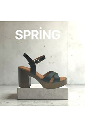 کفش پاشنه بلند کلاسیک مشکی زنانه چرم خالص Escarpinshoes - کد 934635267