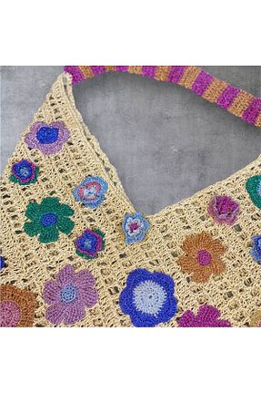 کیف ساحلی خاکی زنانه حصیر Flux Design Factory - کد 837844999