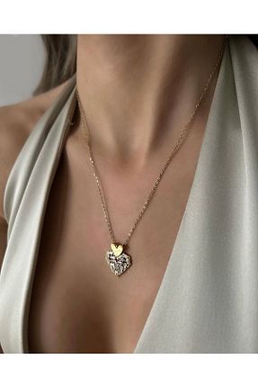 گردنبند استیل ( فولاد ) زرشکی زنانه استیل ضد زنگ İNN JEWELLERY - کد 935366269