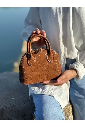کیف دوشی قهوه ای زنانه چرم مصنوعی MONA - کد 925796122