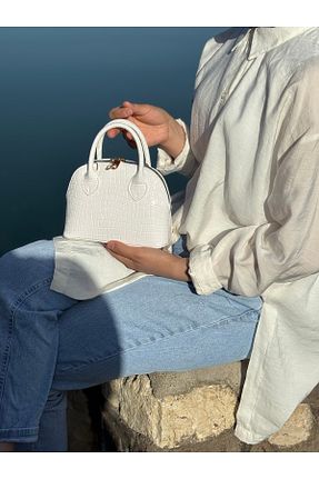 کیف دوشی سفید زنانه چرم مصنوعی MONA - کد 925795902