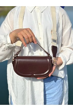 کیف دوشی قهوه ای زنانه چرم مصنوعی MONA - کد 928084428