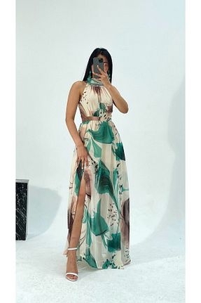 لباس مجلسی و فارغ التحصیلی سبز زنانه شیفون NIDAFASHION - کد 925848030